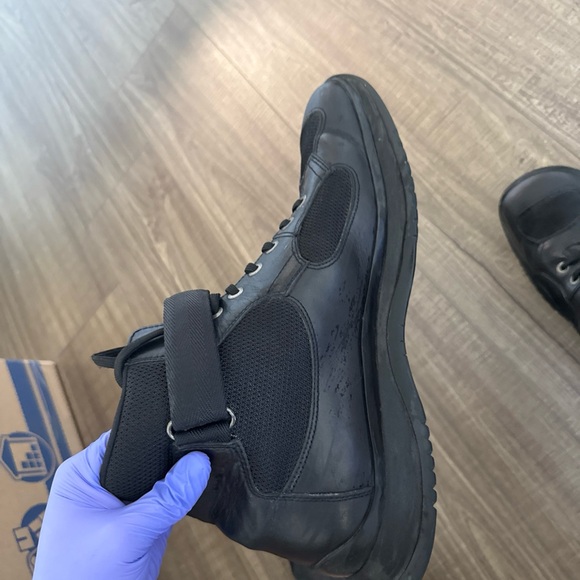 Prada Black Leather Boots with Velcro Strap - Picture 9 of 11